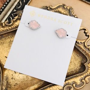 KENDRA SCOTT • Silver Tessa Rose Quartz Earrings